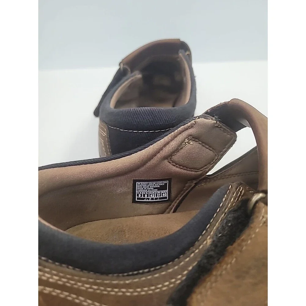 Men's Skechers Sandals Size 9 Brown Leather Closed Toe Comfort Shoes‎ Adjustable